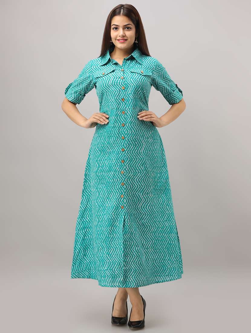chevron print a-line kurta 