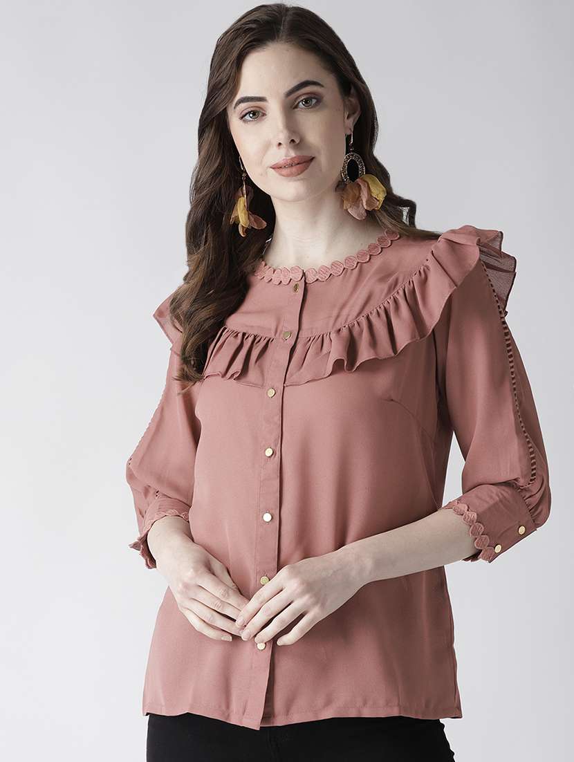 women's peplum round neck top