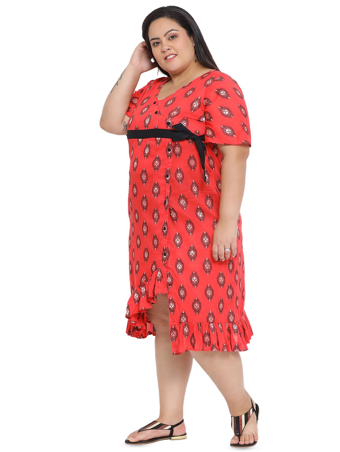 women's asymmetric bandhani dress - 16642941 - Standard Image - 1