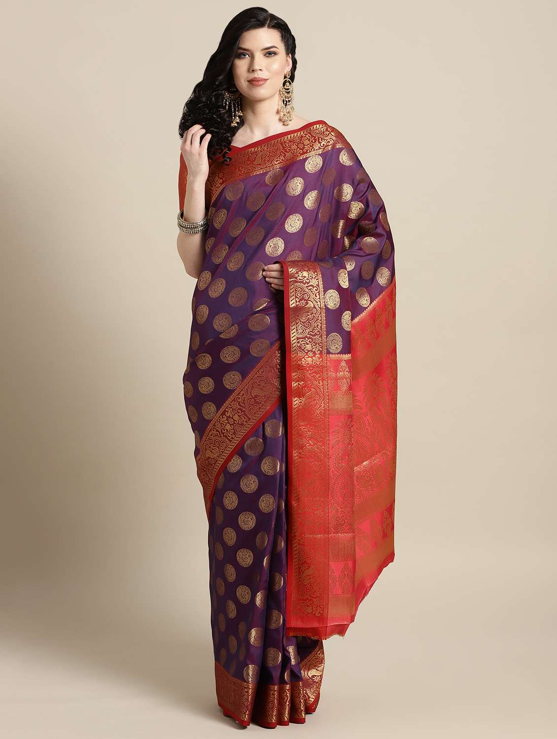 geometrical printed saree with blouse