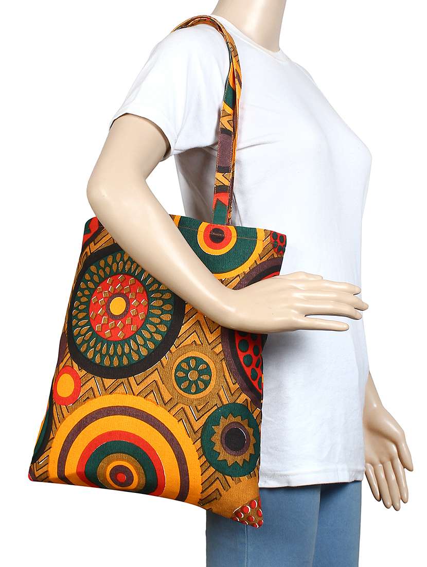 yellow canvas printed shopping bag - 16644305 -  Standard Image - 4