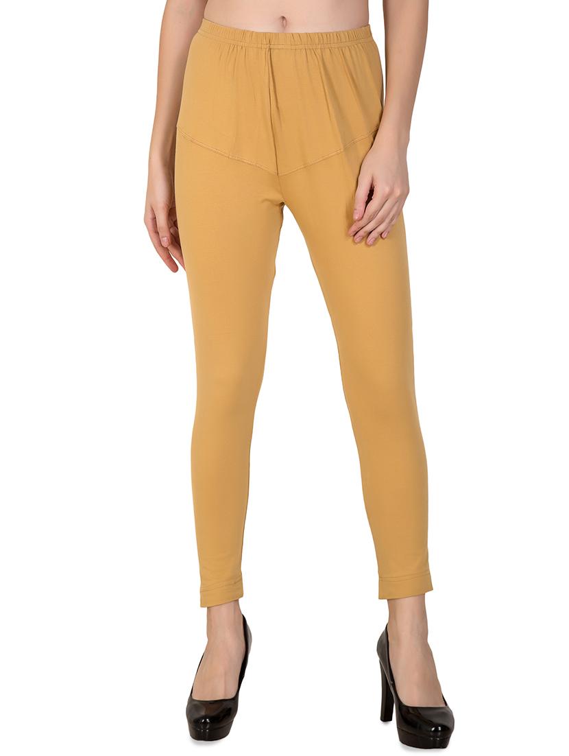 beige solid ankle length legging - 16646239 - Zoom Image - 0