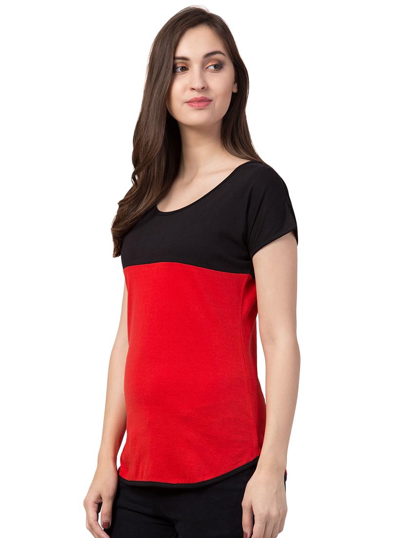 color block round neck tee  - 16649176 -  Standard Image - 1