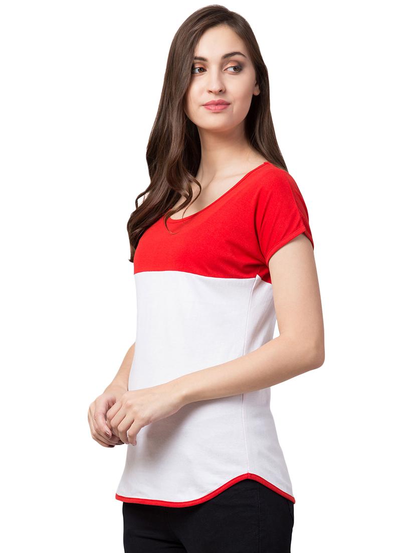 color block round neck tee  - 16649179 -  Standard Image - 1