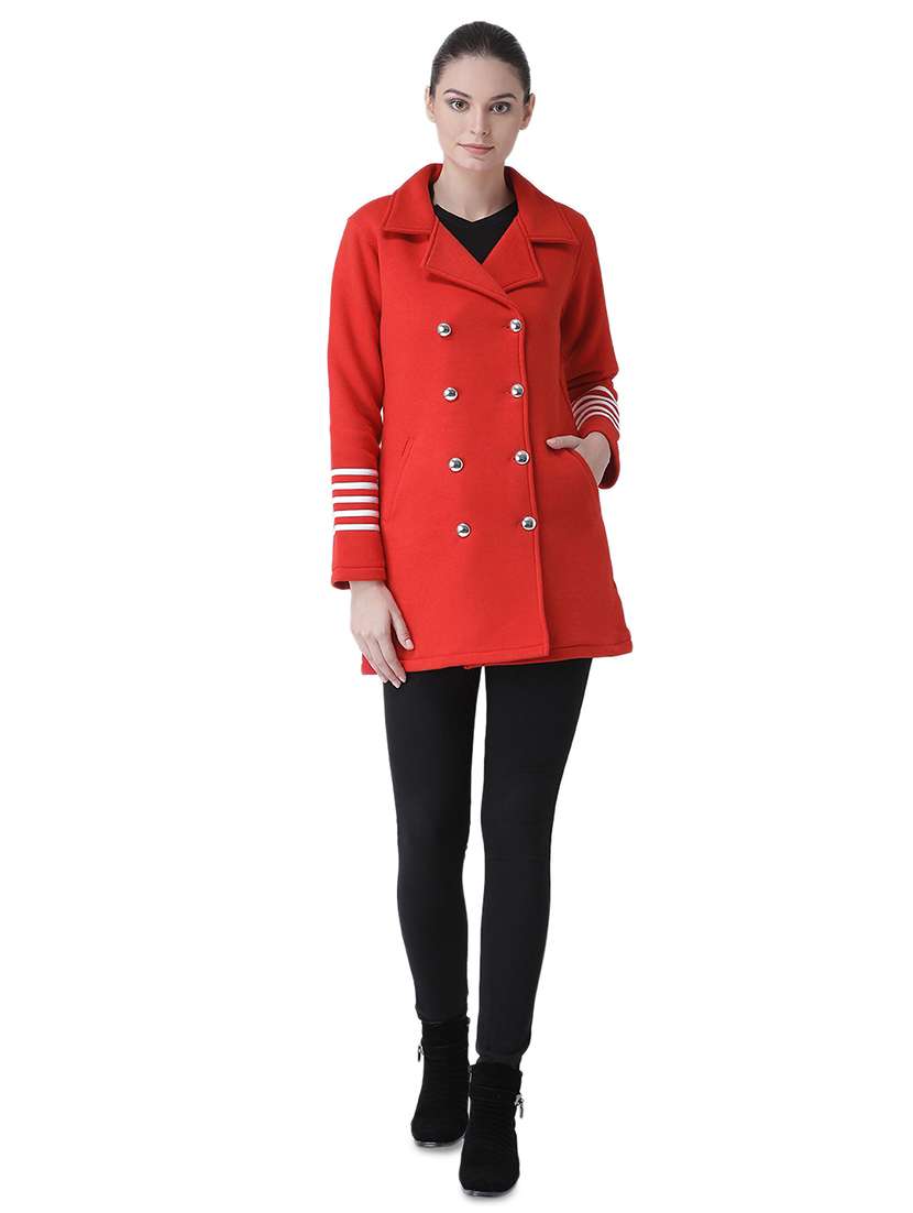 contrast stripe coatigan jacket