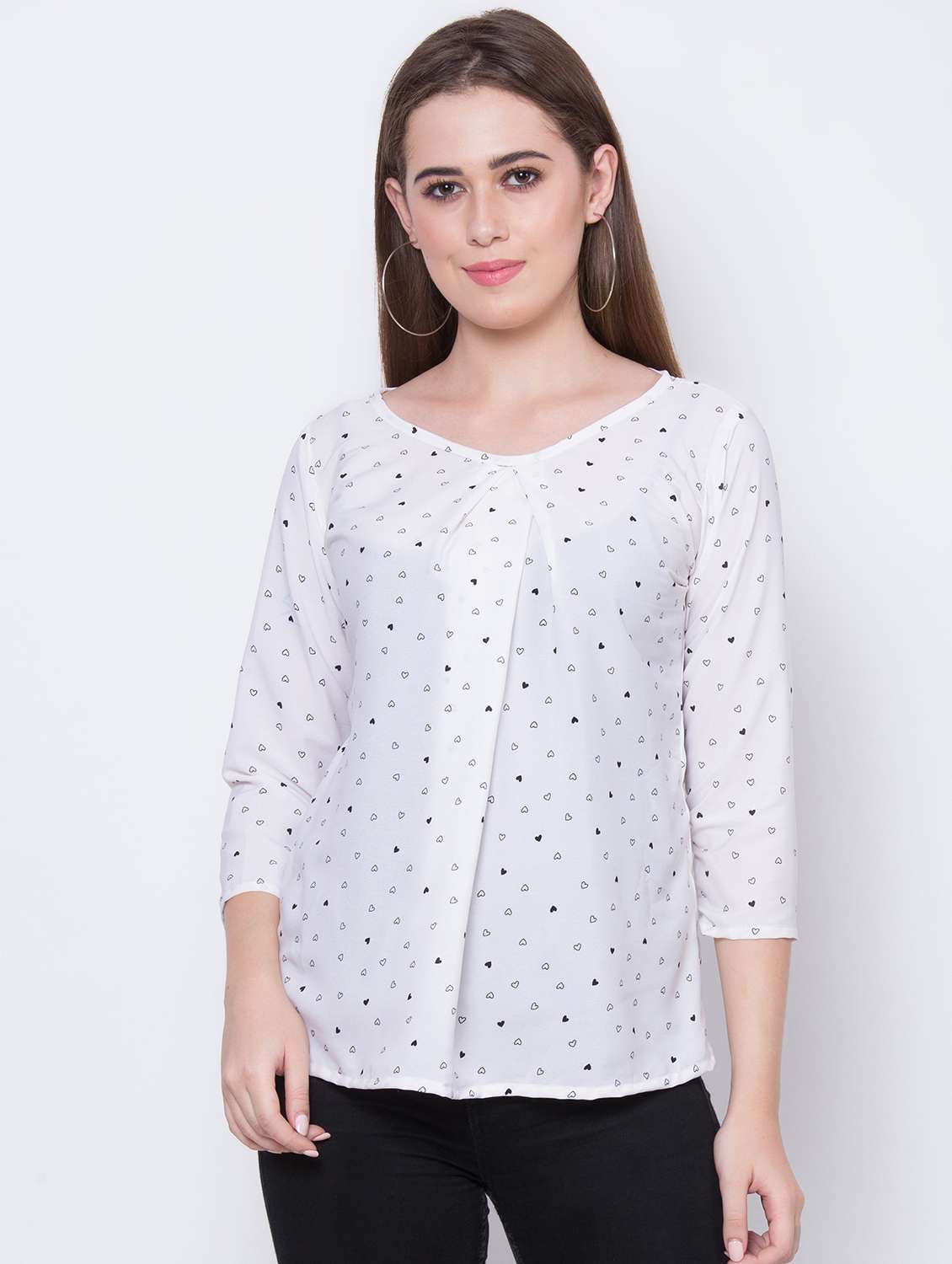 women's a line round neck top - 16649566 -  Standard Image - 1