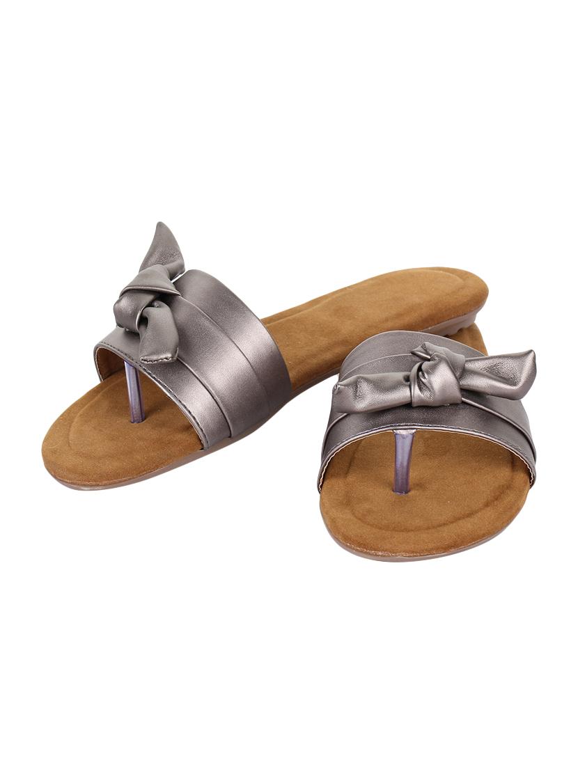 metallic leatherette toe separator sandals - 16650326 - Standard Image - 1