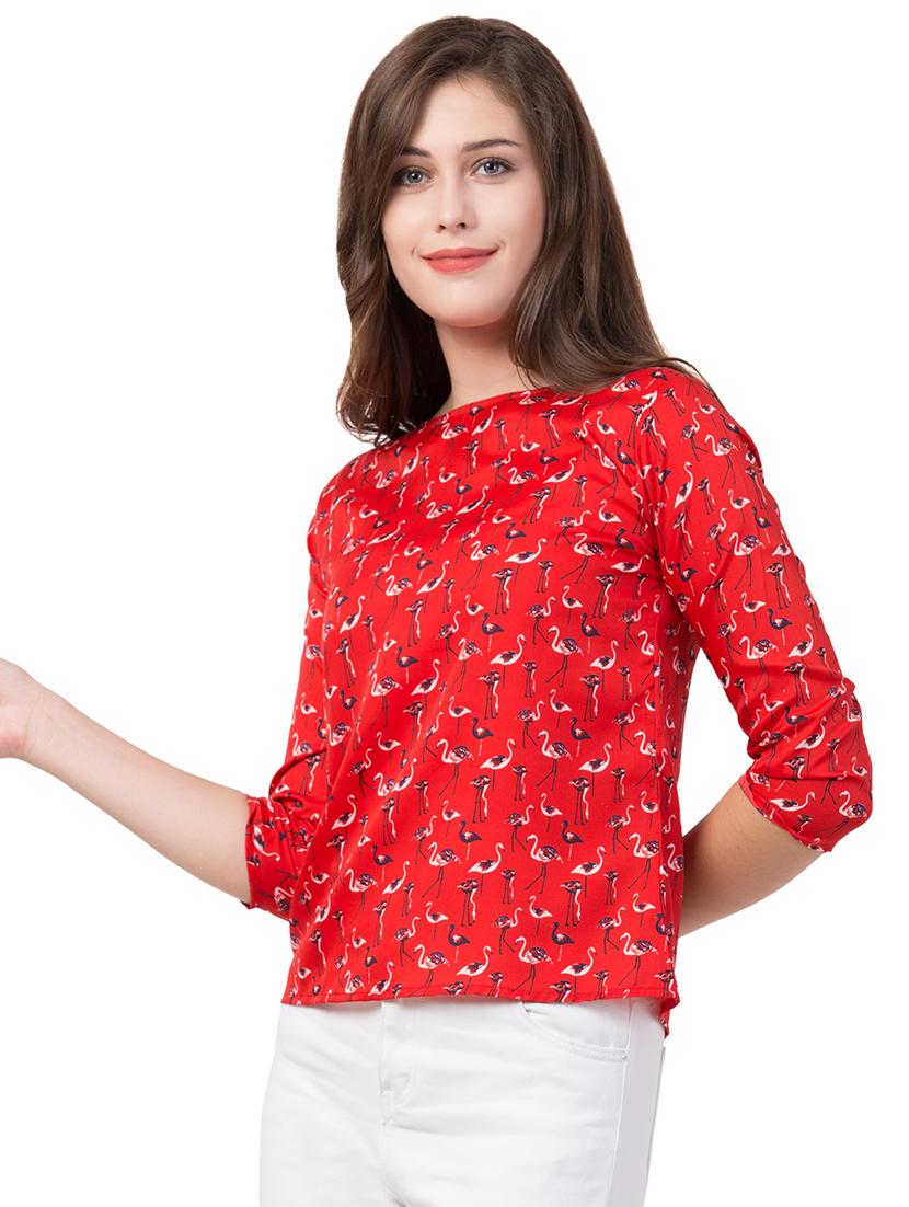 women's straight round neck top - 16650947 -  Standard Image - 1