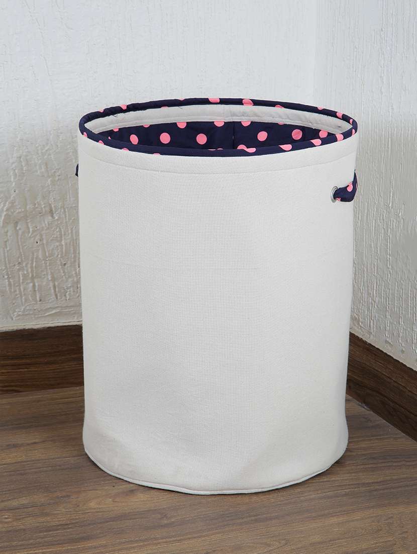 navy polka storage hamper