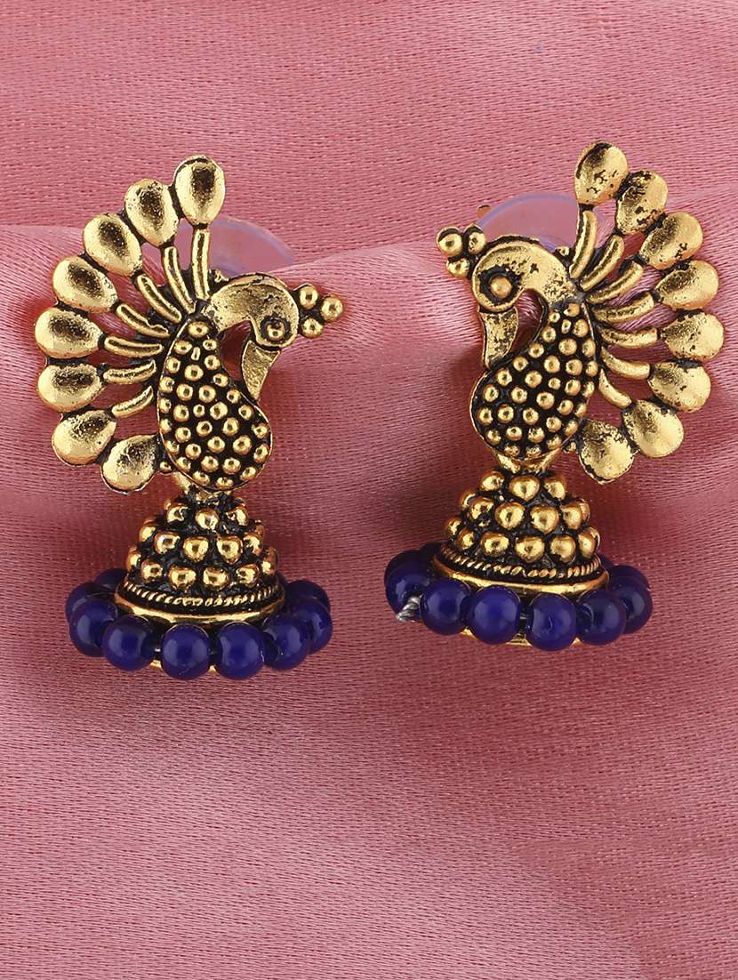 blue metal drop earring - 16658787 - Zoom Image - 0