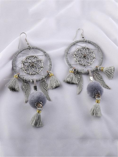 grey metal drop earring - 16658789 -  Standard Image - 0