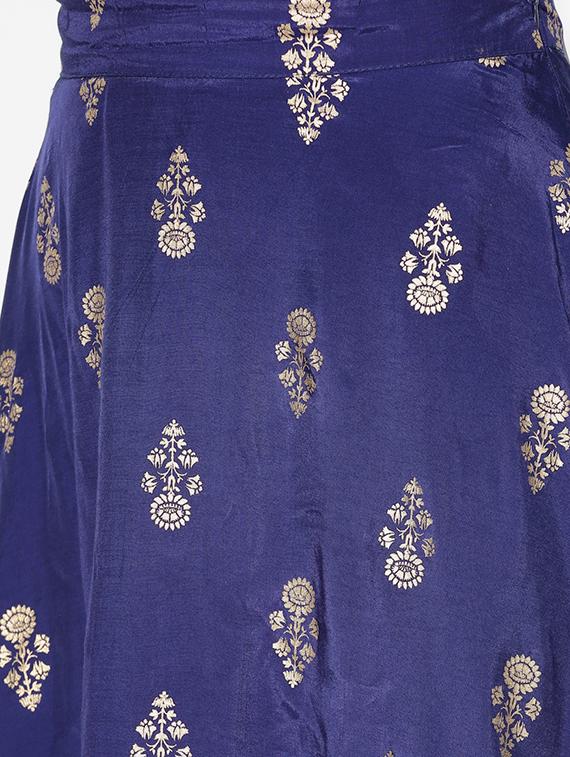 printed contrast top with flared skirt - 16658846 - Standard Image - 4