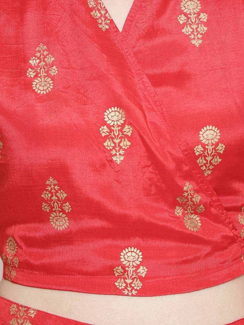 Foil Print Flared Skirt Top Set 