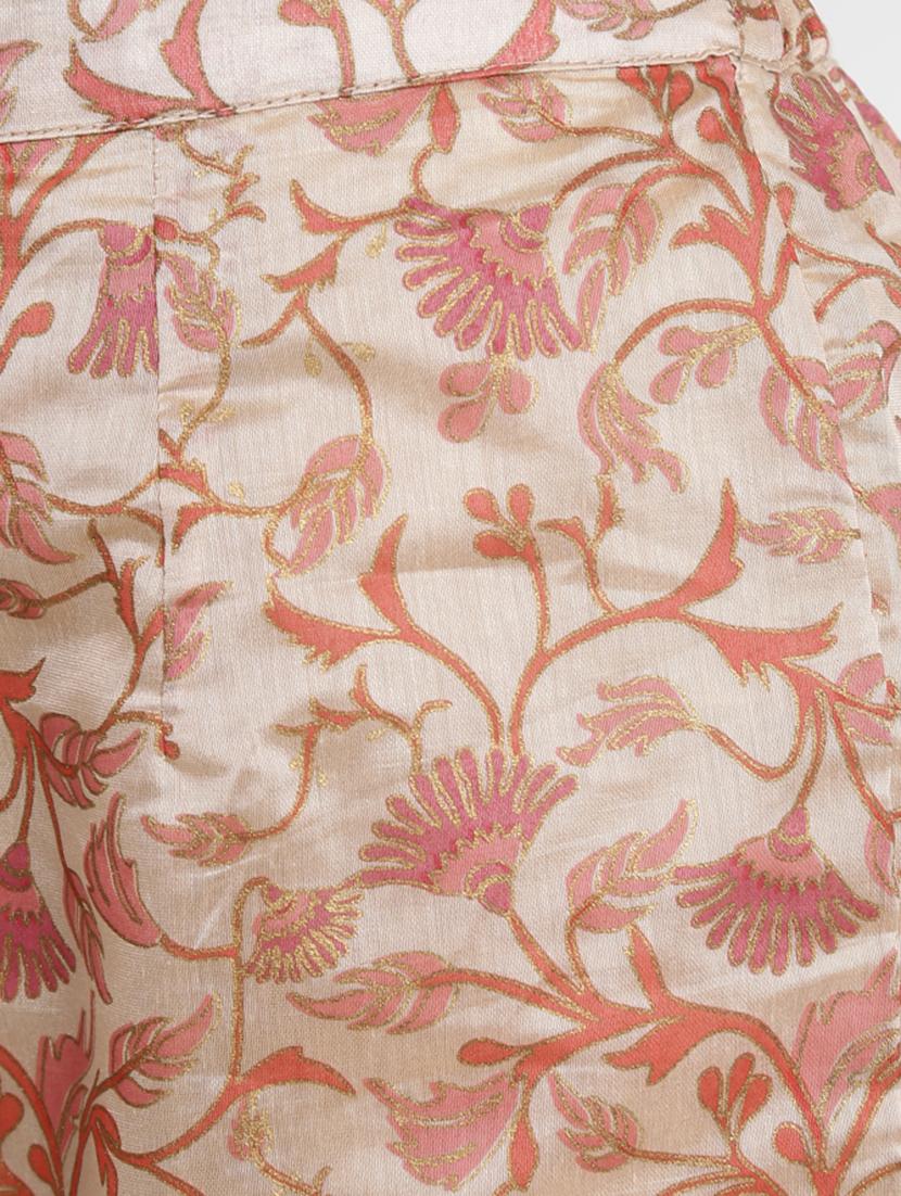 pastel floral flared angrakha kurta - 16659227 - Standard Image - 4