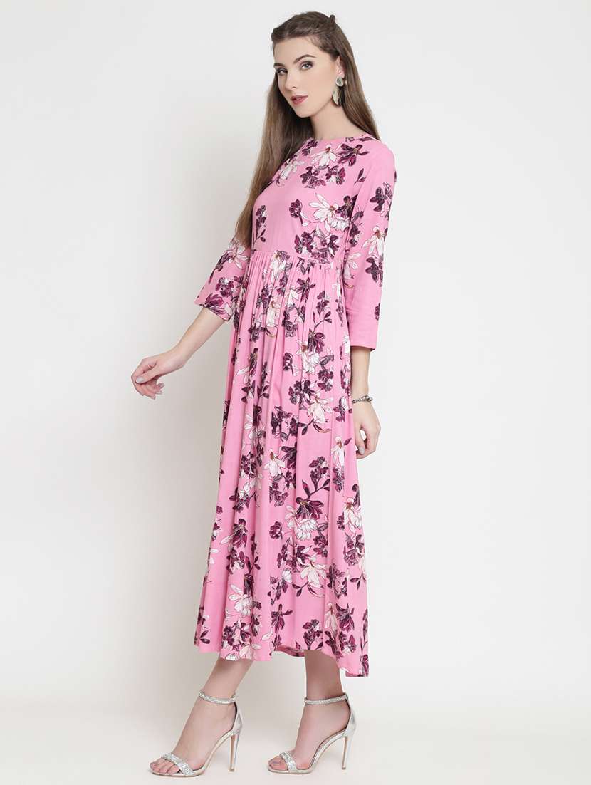 women's fit & flare floral dress - 16659337 - Standard Image - 1