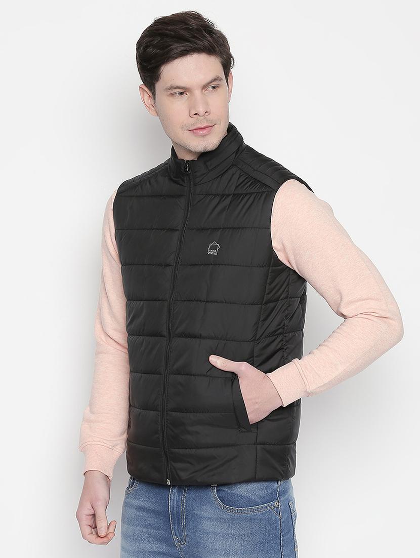 black solid quilted jacket - 16659384 - Standard Image - 1