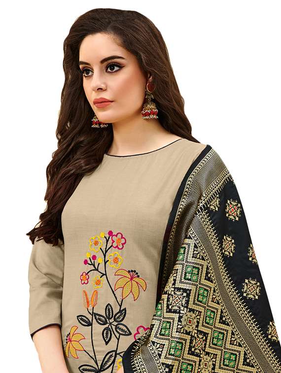 embroidered unstitched suit - 16660324 -  Standard Image - 1