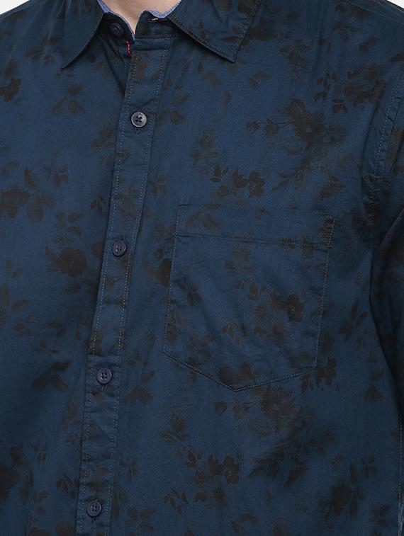 blue printed casual shirt - 16661104 - Standard Image - 4