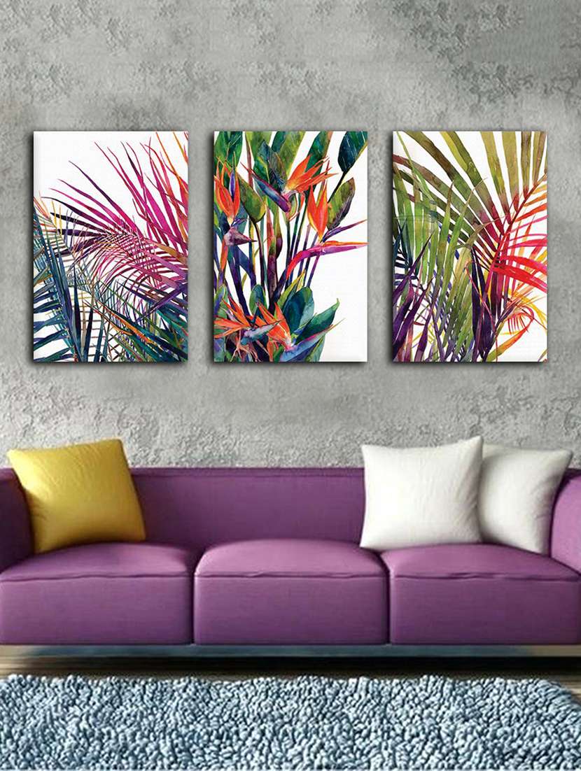 framed canvas painting set of 3
