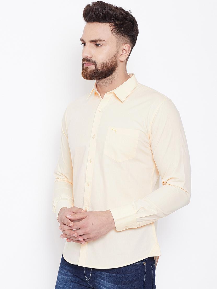 yellow solid casual shirt - 16661512 - Standard Image - 1
