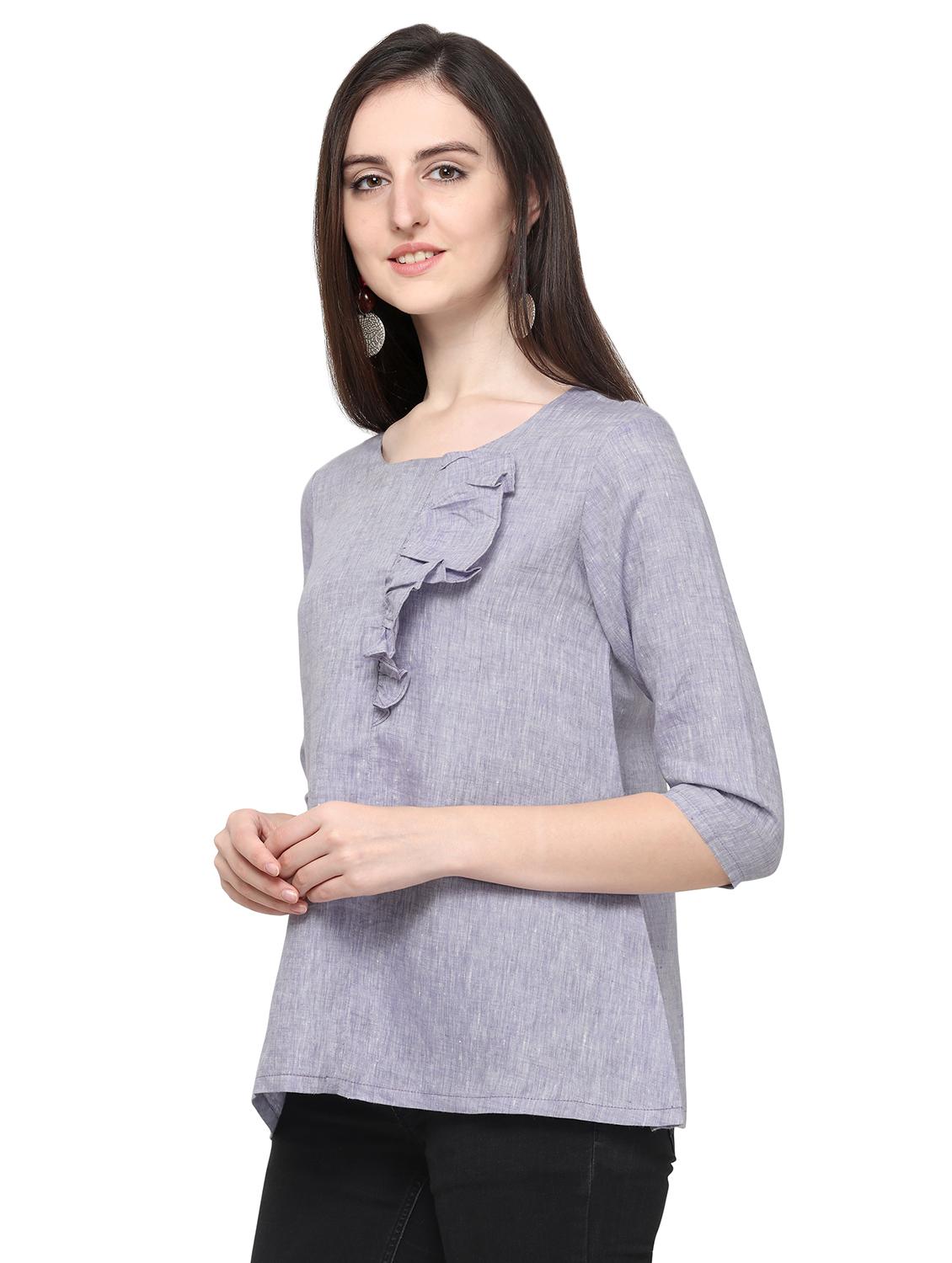 women's a line round neck top - 16663012 -  Standard Image - 1