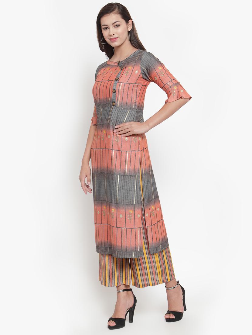 printed straight kurta - 16663019 -  Standard Image - 1
