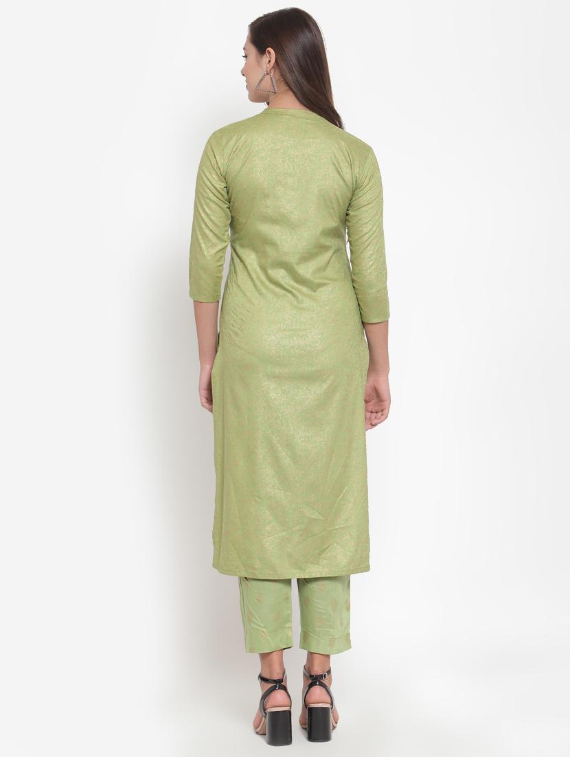 gold floral print straight kurta - 16663021 -  Standard Image - 1