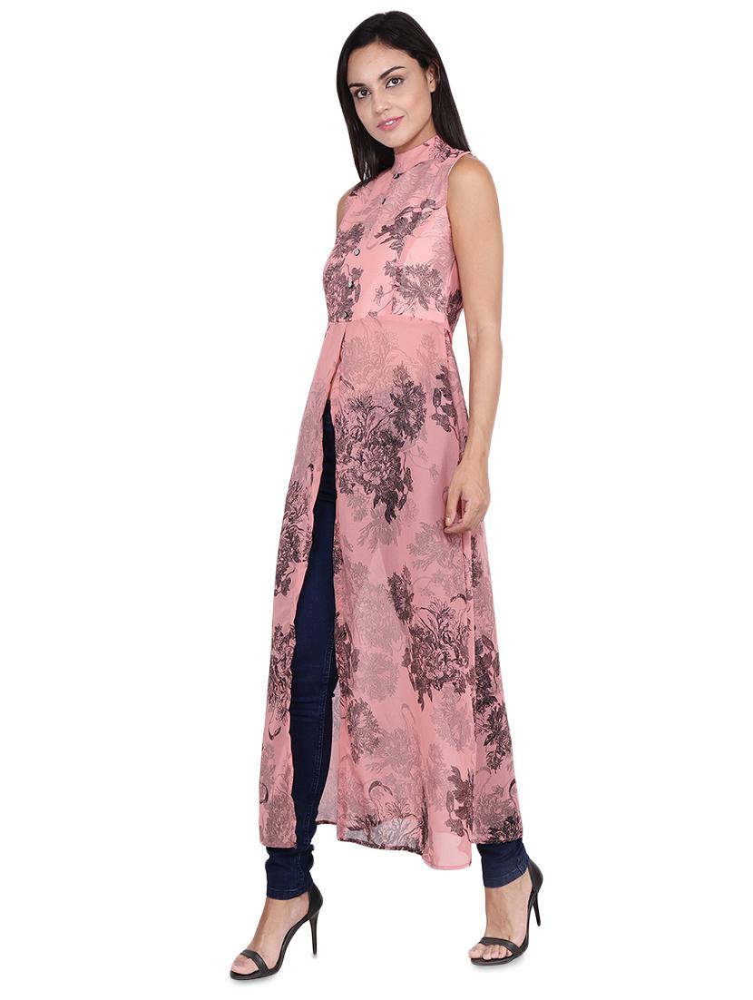 tie knot floral maxi tunic - 16663034 - Standard Image - 1