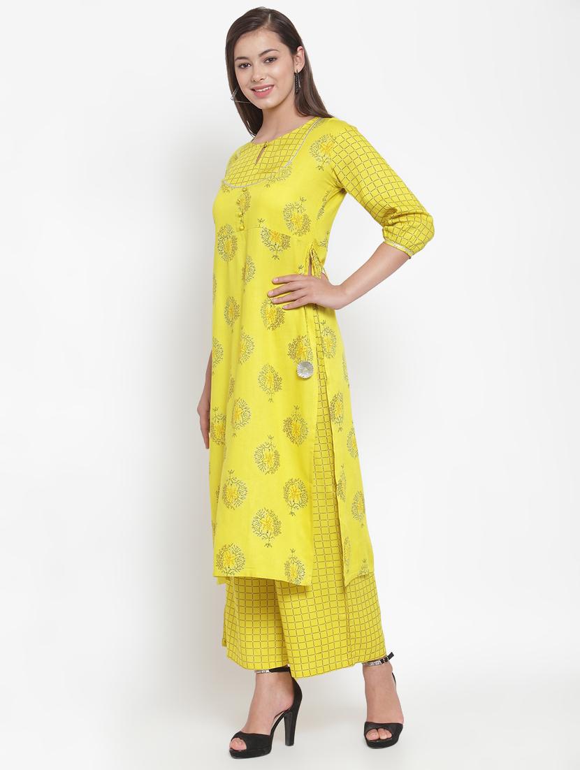foil print straight kurta - 16663038 -  Standard Image - 1