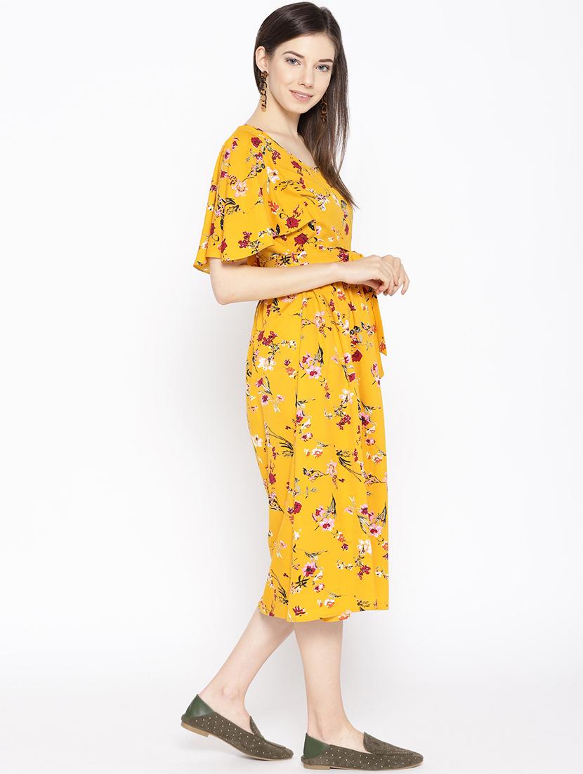 tie front floral fit & flare dress - 16663629 -  Standard Image - 1