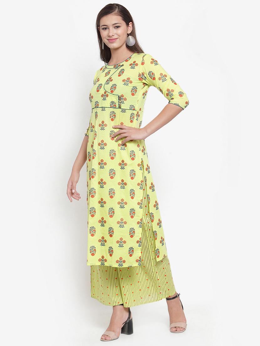 floral print kurta palazzo set - 16666437 -  Standard Image - 1