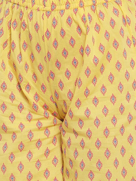 ikat print straight kurta palazzo set - 16666439 - Standard Image - 4