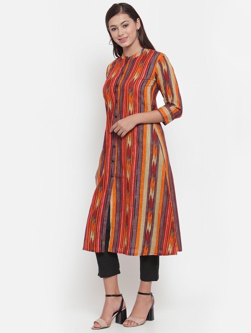 ikat print kurta pant set - 16666442 - Standard Image - 1