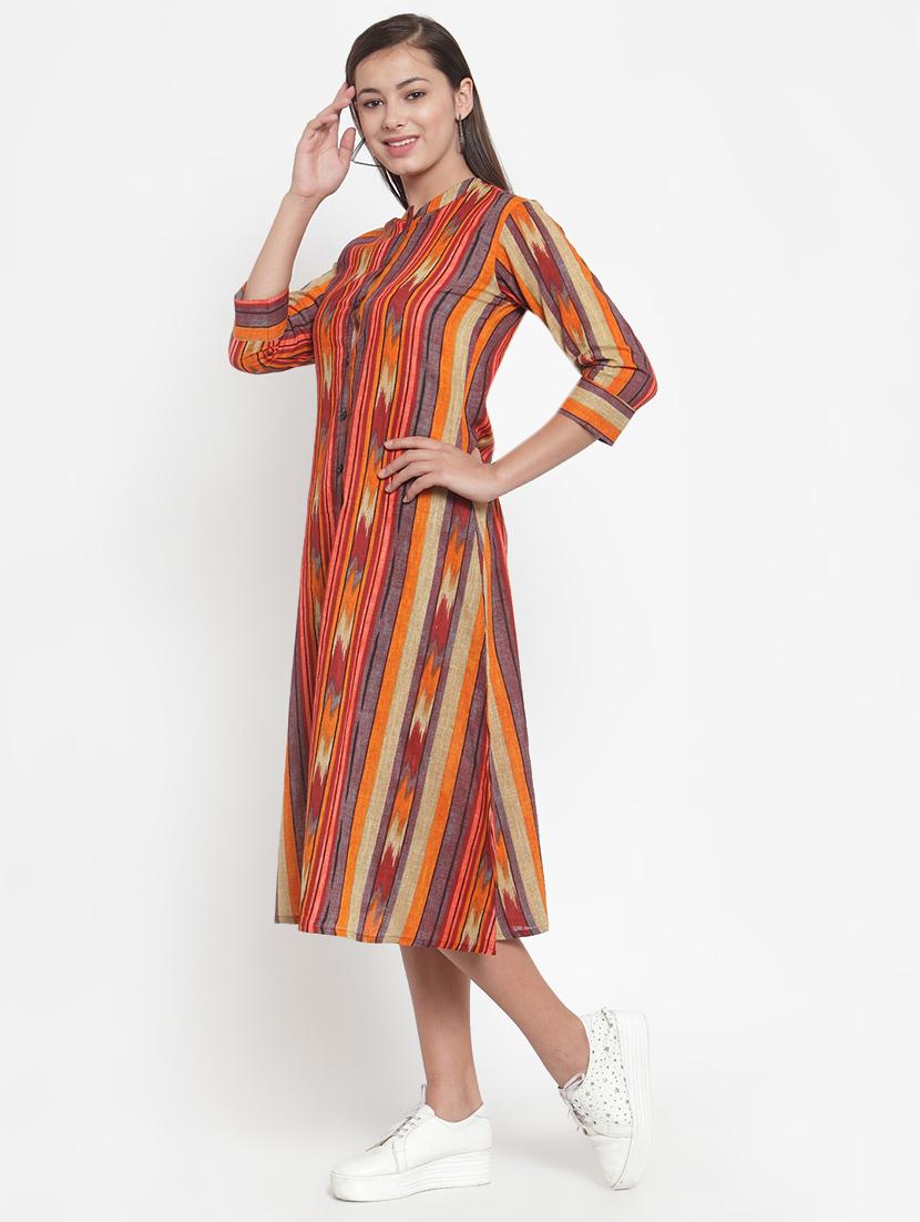 ikat print a-line dress - 16666723 - Standard Image - 1