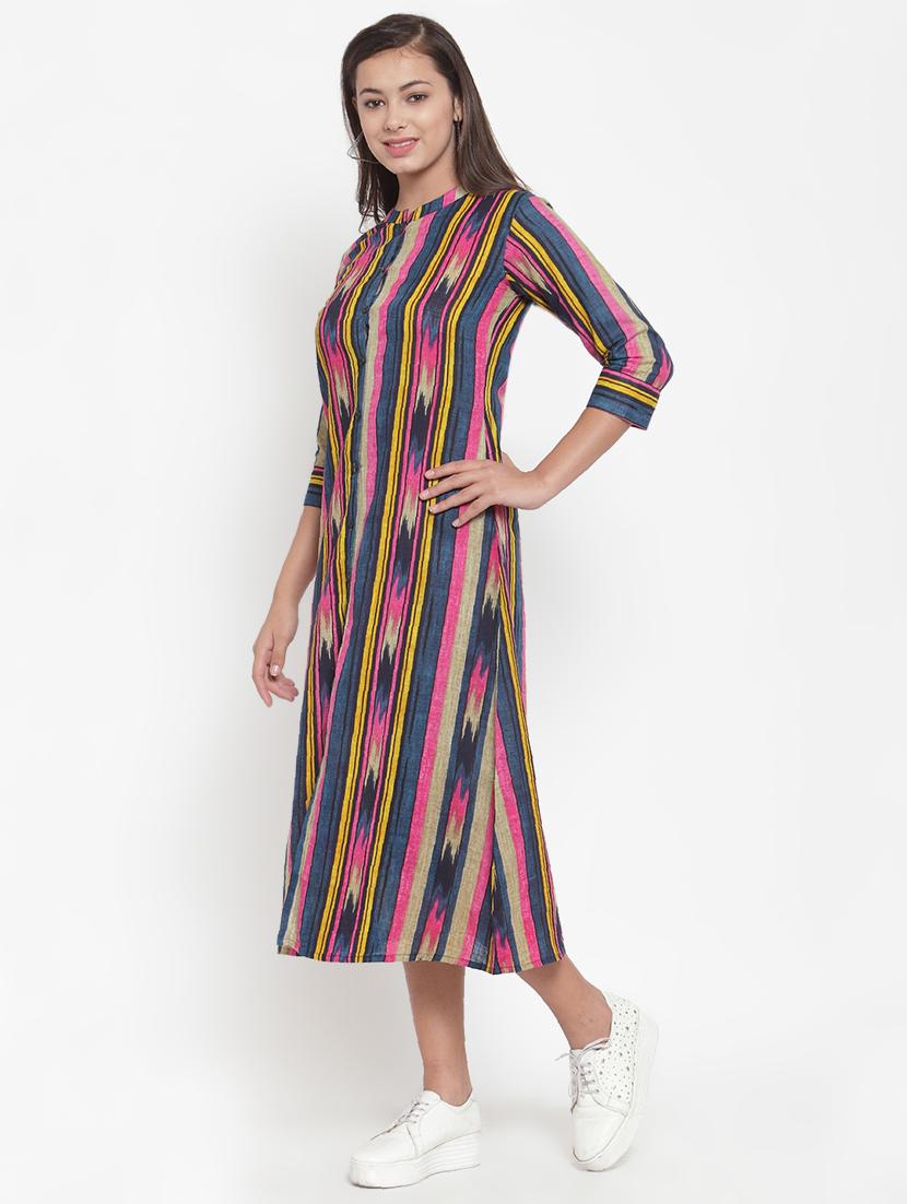 ikat print a-line dress - 16666724 - Standard Image - 1