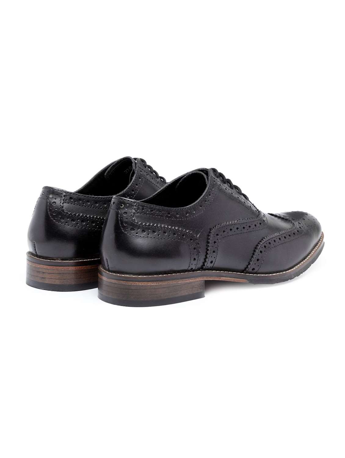 black leatherette lace-up brouges - 16669032 -  Standard Image - 1