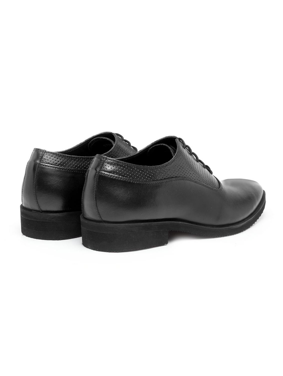 black leatherette lace-up oxfords - 16669033 - Standard Image - 1