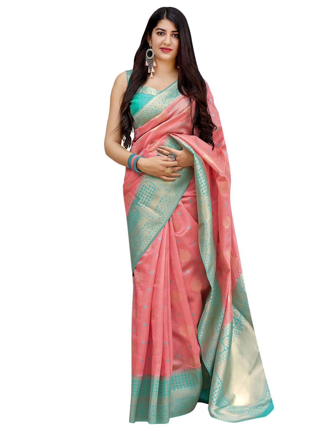 self design banarasi saree with blouse