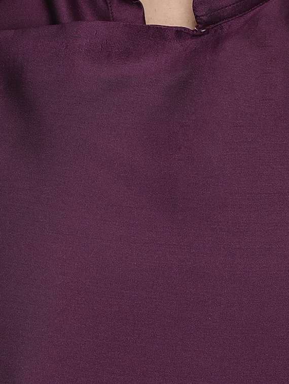 Purple Dupion Solid Asymmetrickurta