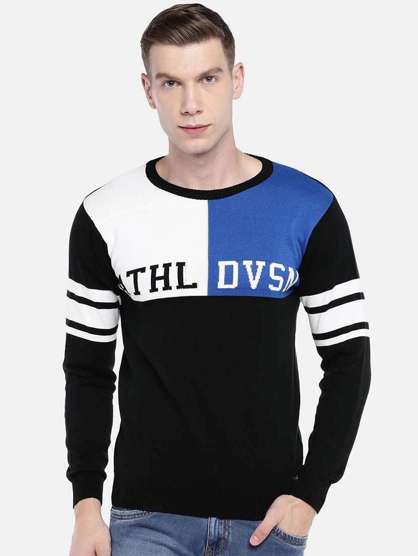 black color block pullover