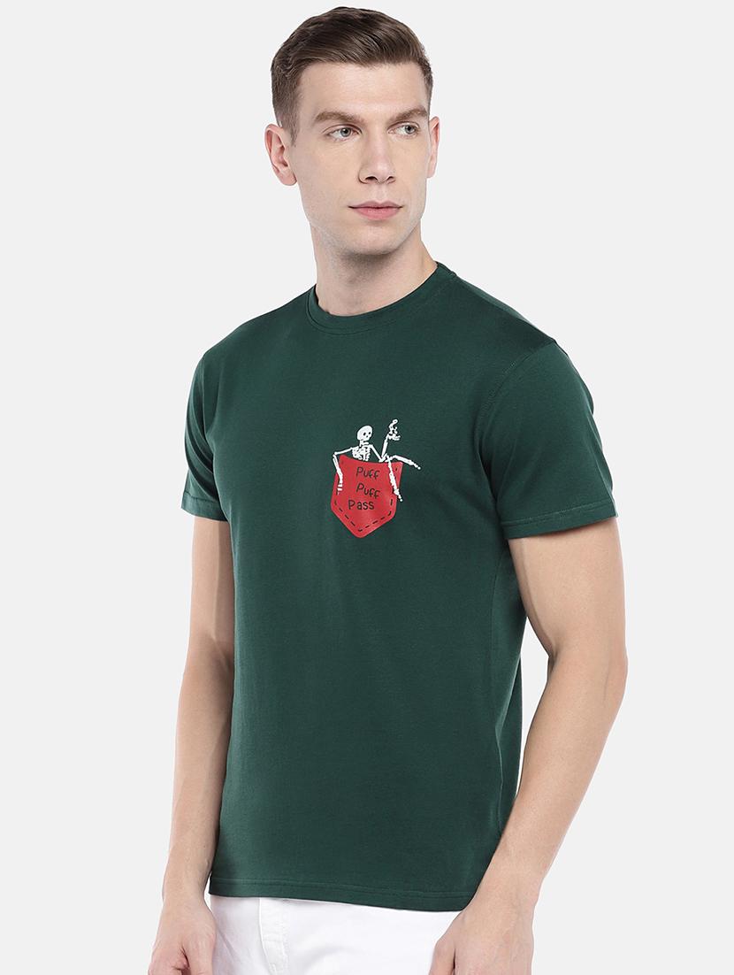 green chest print t-shirt - 16672205 -  Standard Image - 1