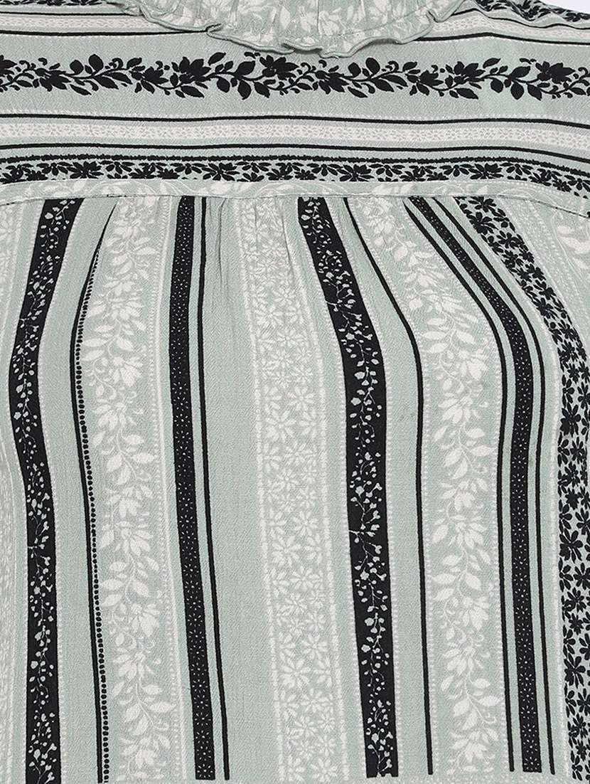 mock neck frill detail floral top - 16673801 -  Standard Image - 4