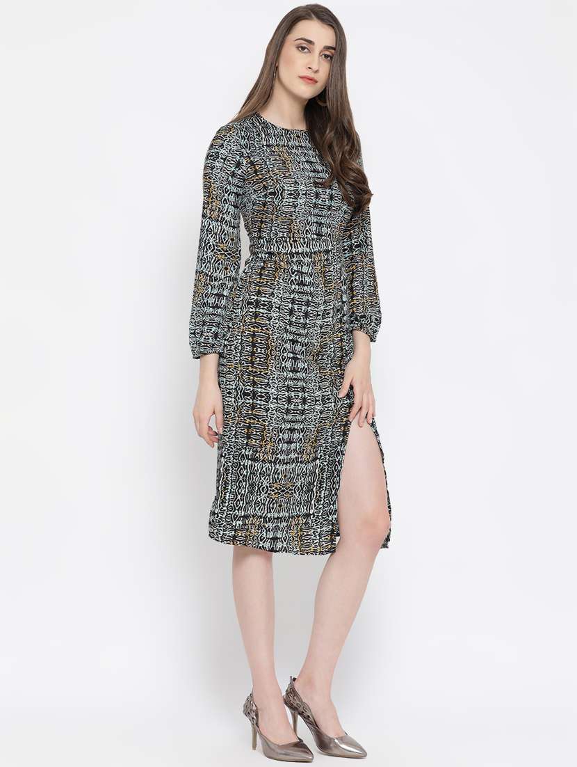 women's fit & flare abstract dress - 16673901 -  Standard Image - 1