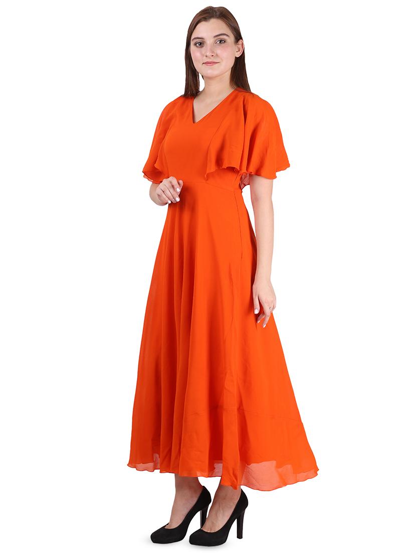flute sleeved fit & flare maxi dress - 16674415 -  Standard Image - 1