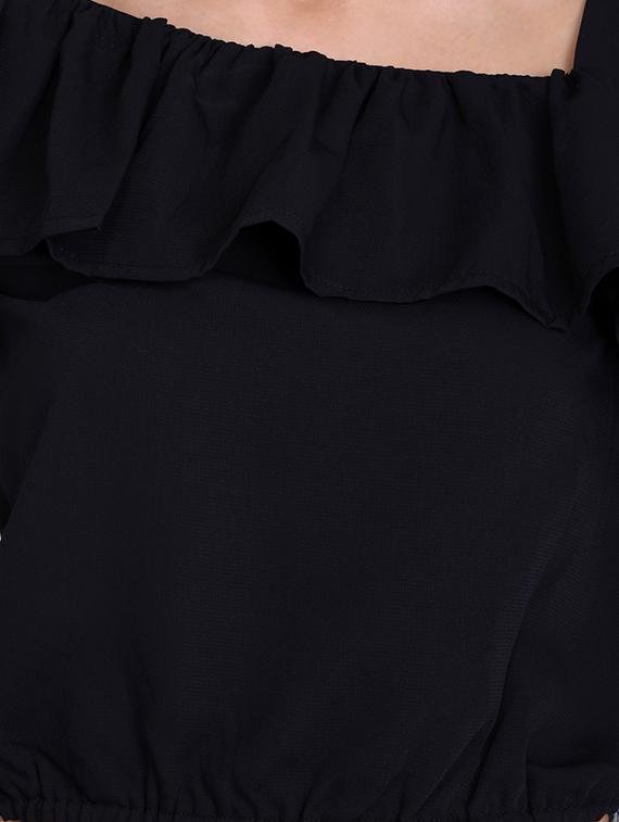 single sleeved ruffle detail top - 16675212 - Standard Image - 4