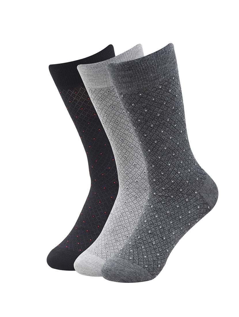 men multi colored cotton above ankle length socks