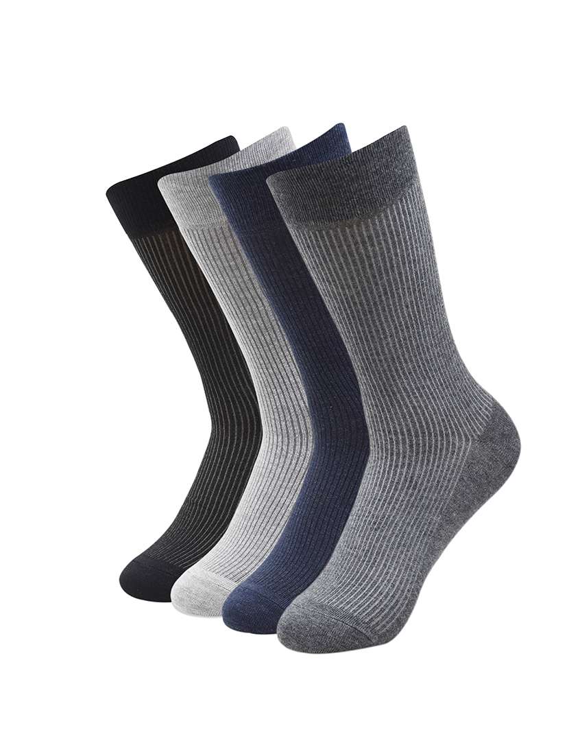 men multi colored cotton above ankle length socks