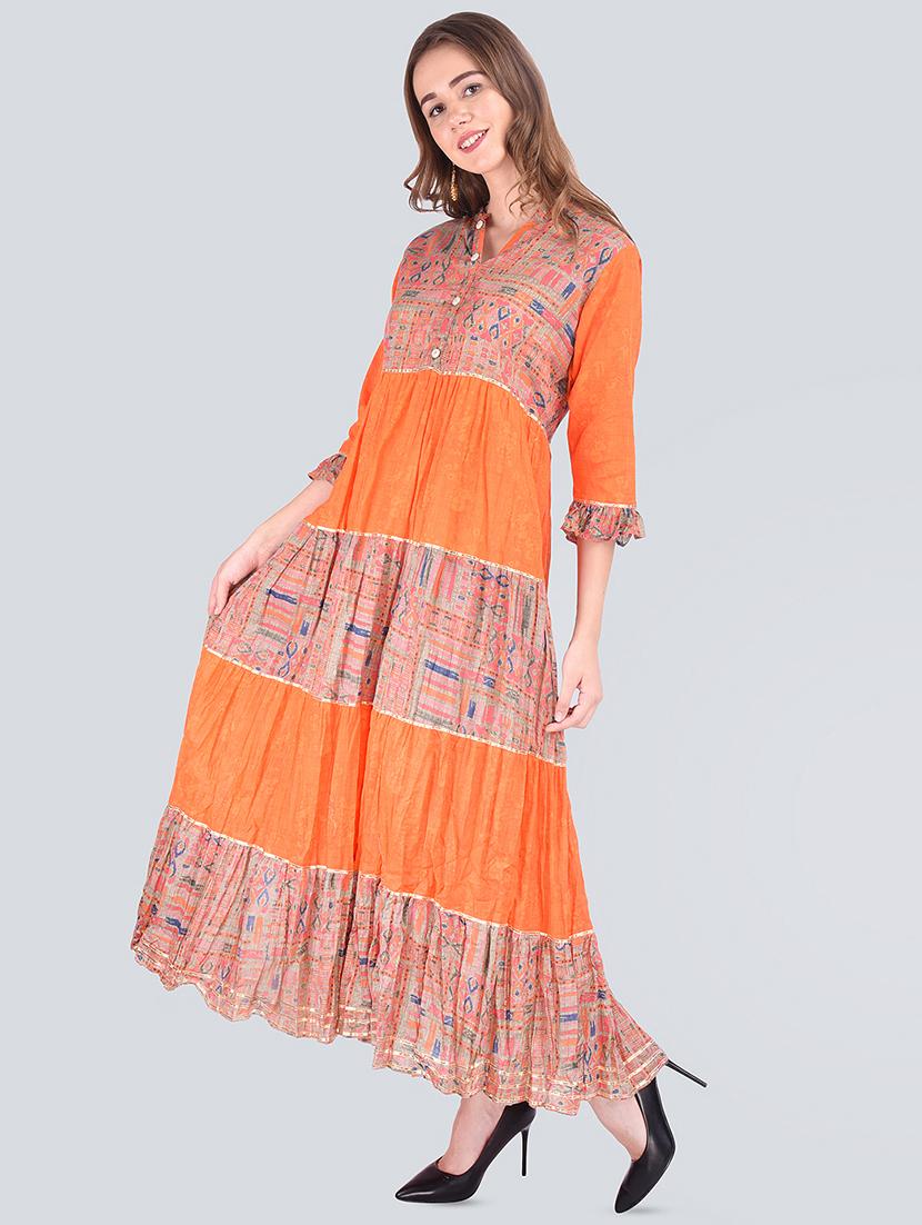 printed tiered ethnic dress - 16677483 - Standard Image - 1