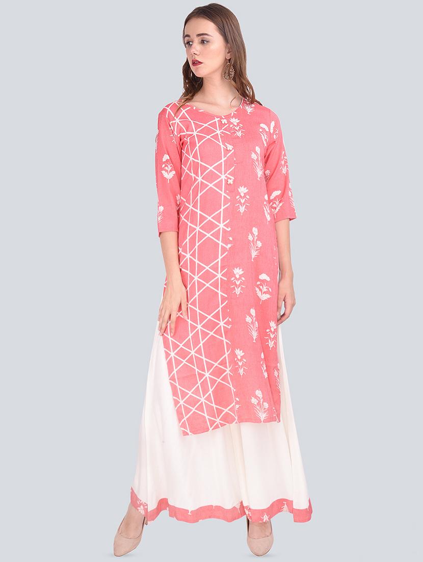 floral printed kurta palazzo suit set - 16677545 -  Standard Image - 1