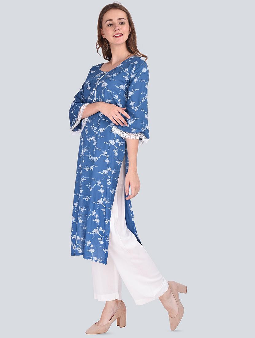 floral printed kurta palazzo set - 16677548 - Standard Image - 1
